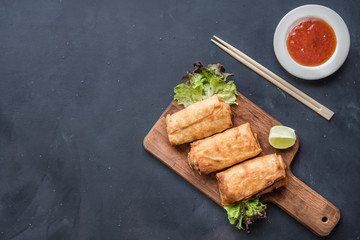 Fried Chinese Traditional Spring rolls food