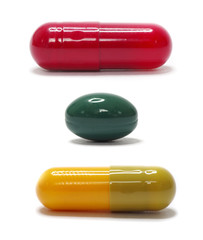 pills of antibiotic  isolated on white