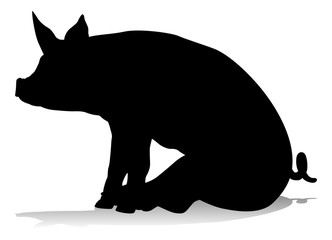 A pig silhouette farm animal graphic
