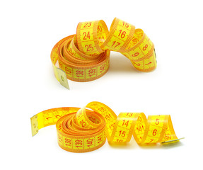 measuring tape of the tailor on white