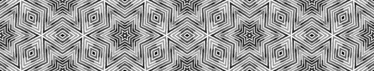 Rouleau de bordure transparente noir et blanc. Géométrique