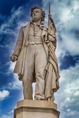Fototapeta premium Sculpture of Italian patriot Ciro Menotti in Modena, Italy