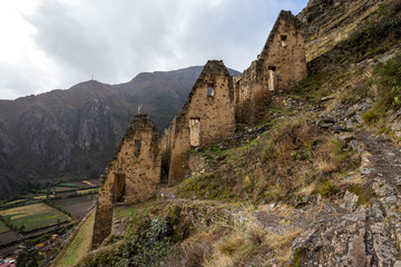 Fototapeta na wymiar Ruins of Ollantaytambo in Peru.