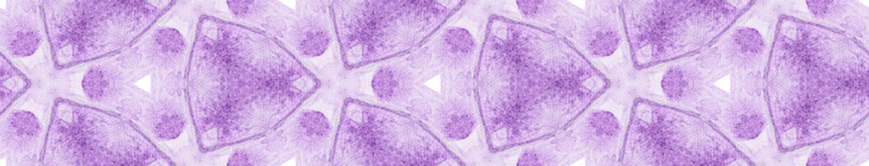 Purple spring Seamless Border Scroll. Geometric Wa