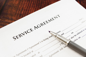 Obraz premium Service agreement with abusive clauses brought to court in a lawsuit.