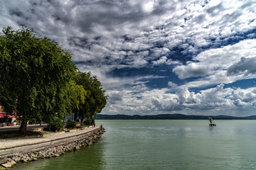 Fototapeta premium Summer landscape view from Lago Trasimeno Italy Panorama
