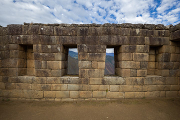 View of the ruins of Machu Picchu