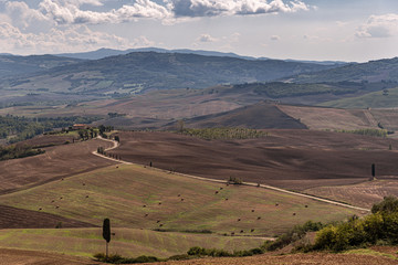 Fototapeta premium Summer landscape view over Gladiator Road Italy Panorama