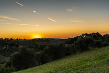 Naklejka na ściany i meble Summer landscape view from Tuscany Italy Panorama