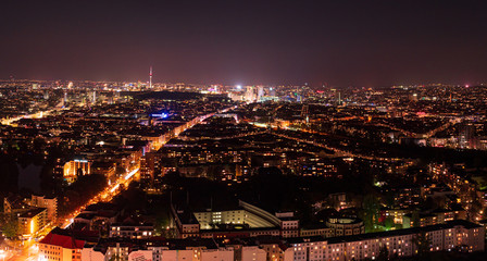 Berlin Night city view from Radio Tower