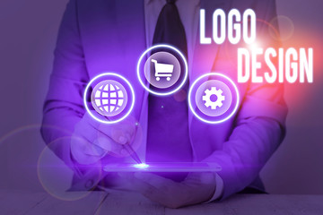 Conceptual hand writing showing Logo Design. Concept meaning a graphic representation or symbol of company name or trademark