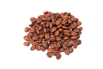 Coffee beans isolated on a white background area for copy space.