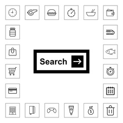 Set of search bars, flat web design elements
