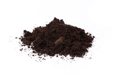 Patch of soil or mud isolated on white background
