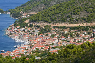 Fototapeta na wymiar aerial view of old town