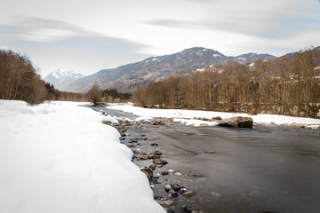 Fototapeta na wymiar Mountain landscape, winter, France, D3dec