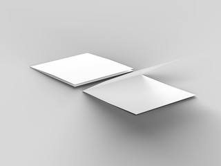 Brochure in square format folded to two - mockup. 3d illustration