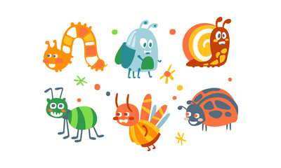 Bugs Vector Set. Funny Cartoon Insects Collection © topvectors