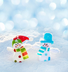 Snowman on snow