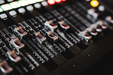 Professional sound and audio mixer control panel