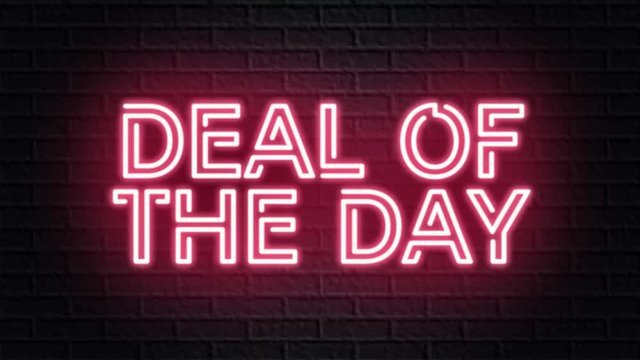 red neon video animation deal of the day