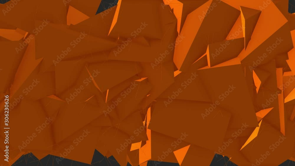 Poster abstract red orange low poly 3d surface as cg background. soft geometric low poly motion background 