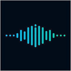 letter I with Pulse music player element. Logo template electronic music, equalizer, store, dj, nightclub, disco. Audio wave logo concept, Multimedia Technology themed, Abstract Shape. - vector