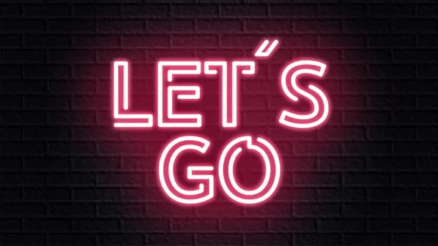 red neon video animation lets go