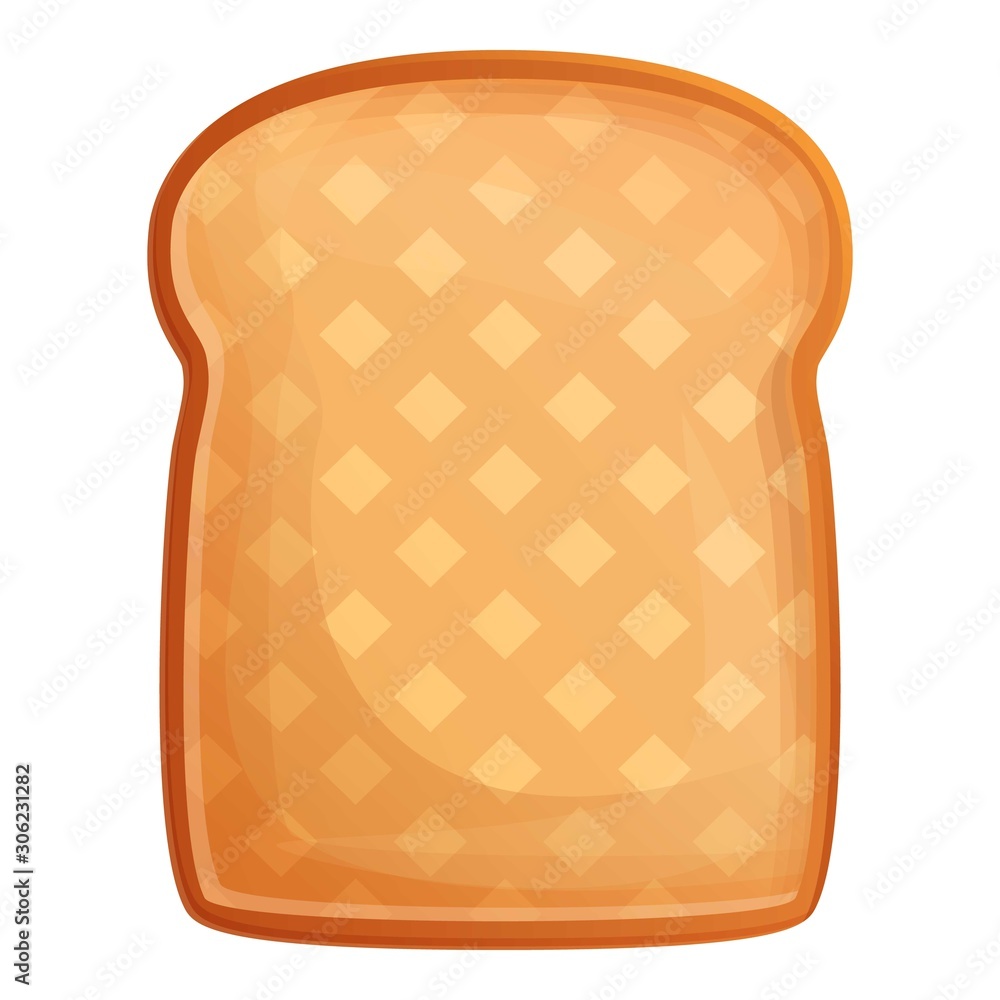 Poster fried toast icon. cartoon of fried toast vector icon for web design isolated on white background