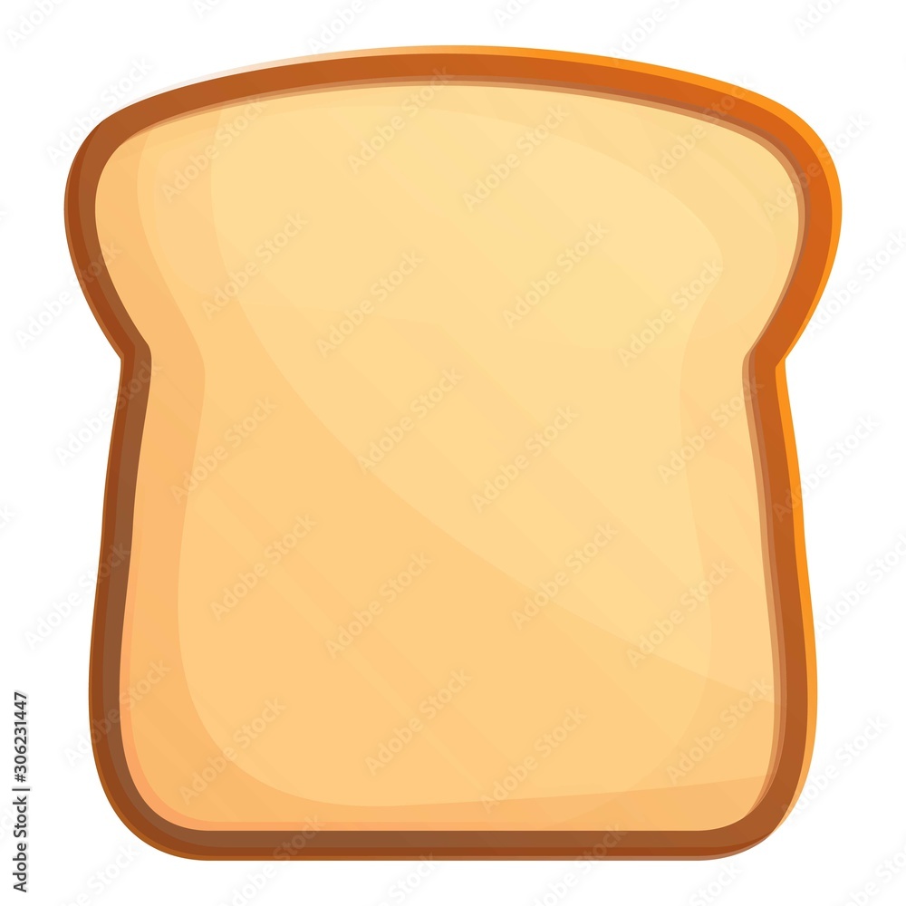 Poster bread toast icon. cartoon of bread toast vector icon for web design isolated on white background