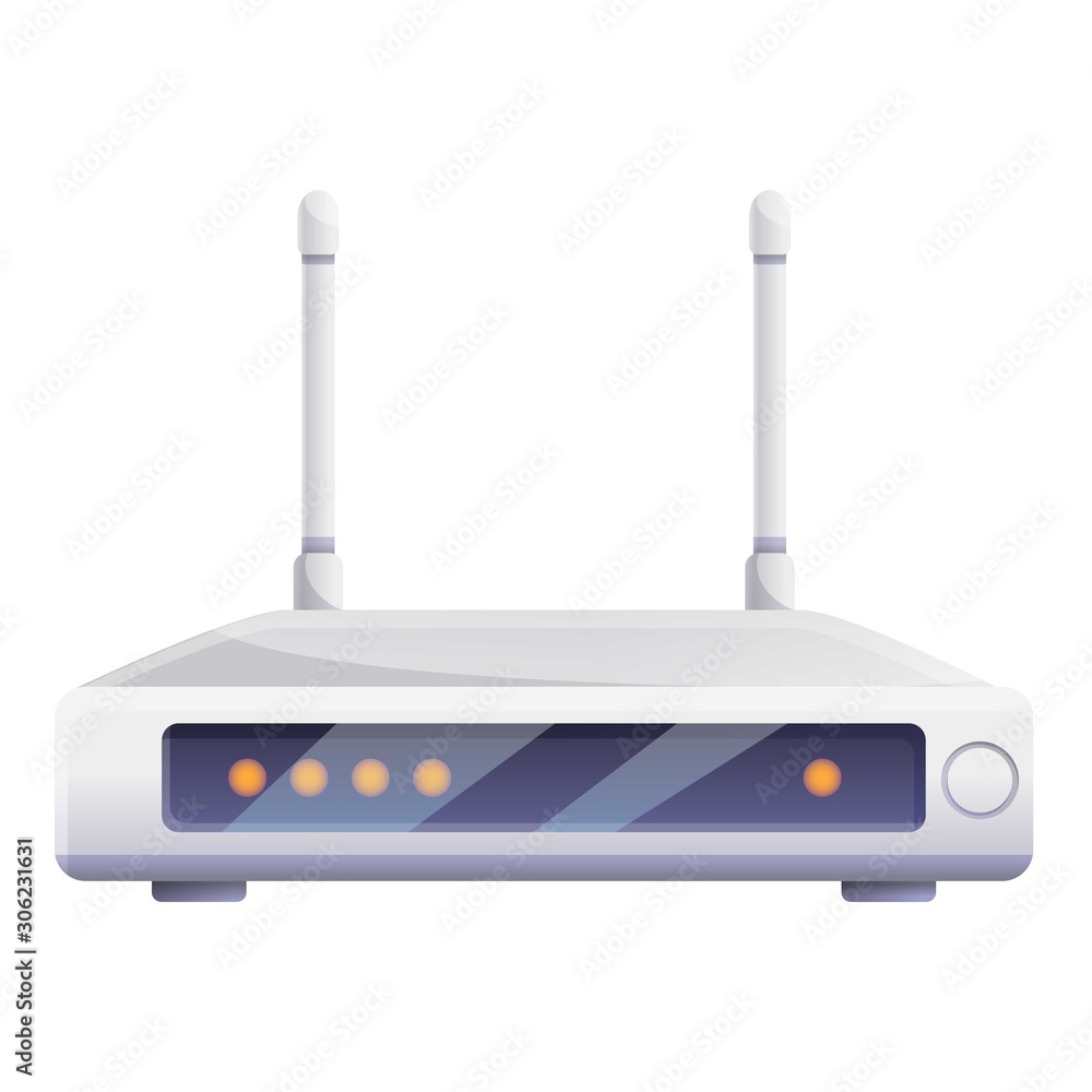 Poster digital router icon. cartoon of digital router vector icon for web design isolated on white backgrou