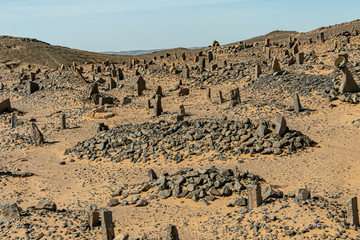Old Berber cemetery in the old town of Merzouga. Morocco