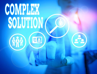 Word writing text Complex Solution. Business photo showcasing significant ideas that are completely or partly repressed