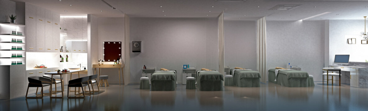3d render of massage and spa center