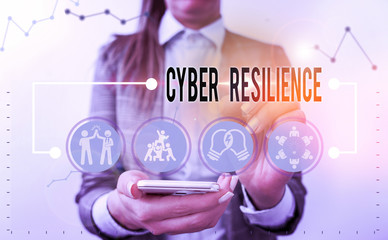 Handwriting text writing Cyber Resilience. Conceptual photo measure of how well an enterprise can...