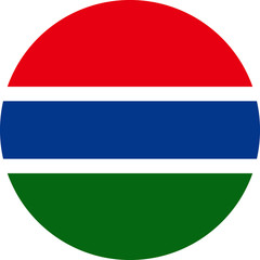 Gambia round flag icon vector illustration