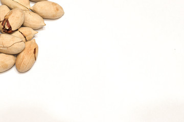 Many Pecan nuts isolated on white background