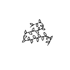 Christmas light ink hand drawn sketch, winter holiday design element black outline icon on white