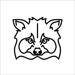Raccoons head logo. Animal mascot logotype. Template. Vector illustration.