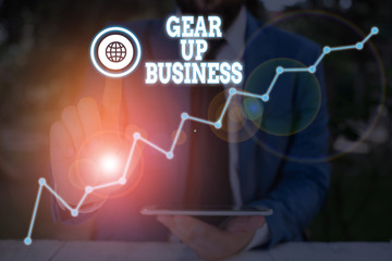 Conceptual hand writing showing Gear Up Business. Concept meaning tool for assessing needs of idea...