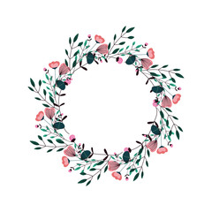floral flowers wreath decoration ornament icon