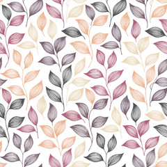 Wrapping tea leaves pattern seamless vector illustration.