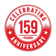 159 years anniversary celebration logo template. One hundred fifty nine years vector and illustration.