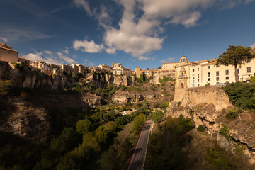 Fototapeta na wymiar View from Cuenca capital at the Castilla-La Mancha region in Spain.
