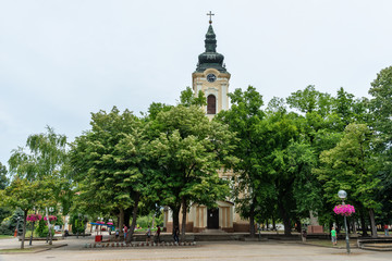 Kikinda, Serbia - July 26, 2019: Orthodox church of Saint Nicola in Kikinda city, Serbia