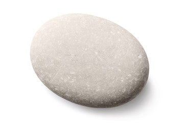 Sea stone of gray color isolated on a white background. Photo taken by stacking method