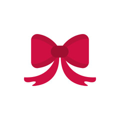 red gift bow decoration happy christmas icon