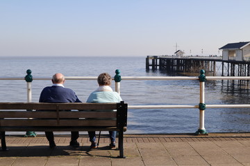 Old people at the seaside 