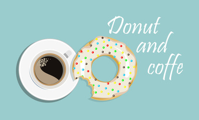 Fresh donut with coffee