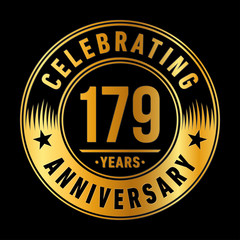 Fototapeta premium 179 years anniversary celebration logo template. One hundred seventy nine years vector and illustration.